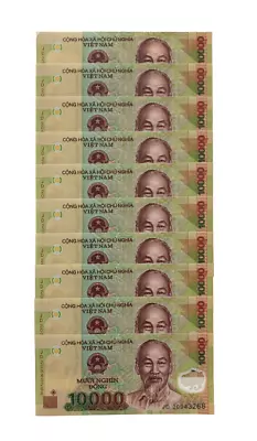 10 X Vietnam 10000 Dong Banknote 2020 P-119 UNC Polymer USA Seller • $17.95