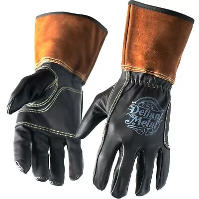 Defiant Metal TIG Welding Gloves - Premium Goatskin Leather • $25.89