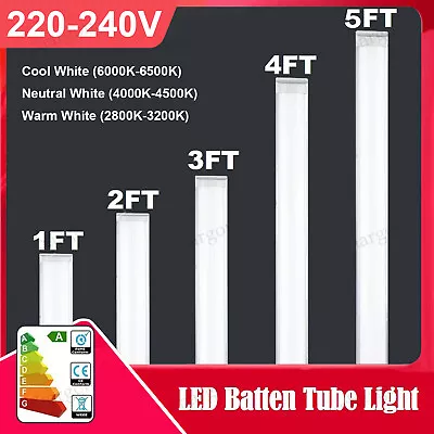 1ft 2ft 3ft 4ft 5ft HIGH POWER SLIMLINE LED BATTEN TUBE LIGHT Bright Replacement • £7.79