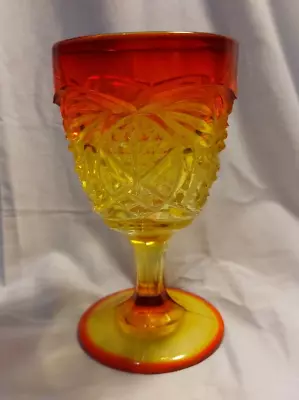 Viking Amberina Glass Yesteryear 6  Wine/Water Goblet GUC • $11.99