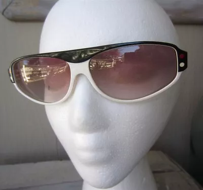 Vintage 1980's Balenciaga SUNGLASSES 2422 NI Paris France Black & White Plastic  • $19.99