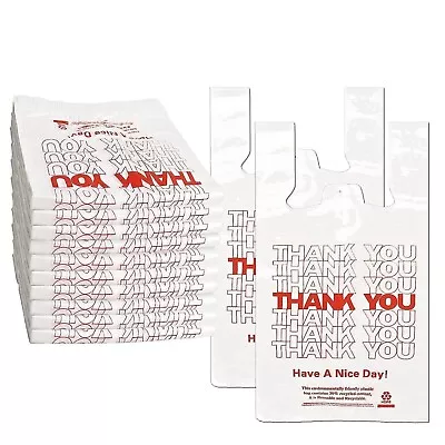 New Large 11.5x 6.5 X 21  Thank You  T-Shirt Plastic Grocery Shopping Bags-1000 • $25.10