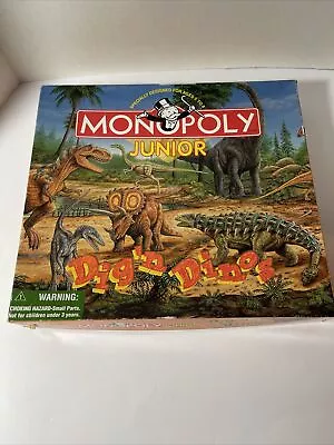 Vintage - Monopoly Jr  Dig'n Dinos  Game By Parker Brothers - 1998 Ed - Complete • $15