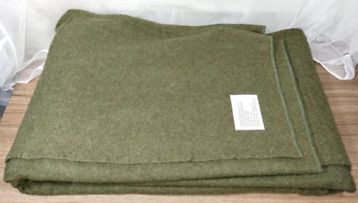 $51 • Buy Vintage MILITARY WOOL Blanket NEW 66  X 84  UNICOR OG118 Wool