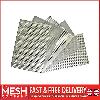 Stainless Steel Perforated Mesh Sheet Plate Guillotine Cut UK Made 30cm Squares • £8.99