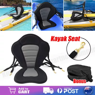 Adjustable Canoe Kayak Seat Padded Detachable BackPack Storage Bag Hooks • $28.99