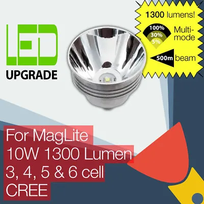 MagLite LED Conversion/upgrade Bulb 1300LM Torch/flashlight 3 4 5 6 D Cell • £35.95