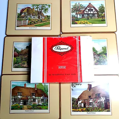 Pimpernel Vintage Place Mats Set Of 6 Traditional English Cottage Series Acrylic • $32.95