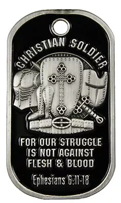 Christian Soldier / Ephesians 6:11-18 Prayer  - Metal Key Chain / Dog Tag 4435 • $15.95