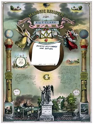 3423 Vintage Poster.Room Wall Art Design.Masonic Register Spiritual Deco Art • $49