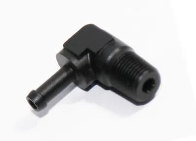 1/8  NPT Male To 3/16  Hose Barb 90° Deg Fuel Oil Gas Line Fitting Adapter Black • $10