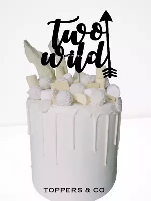 Personalised Cake Topper 2nd Birthday TWO Wild Boho Second Any Colour Baby • $11