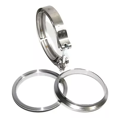 $28 • Buy 4'' V-Band Flange & Clamp Kit For Turbo Exhaust Pipes MILD STEEL