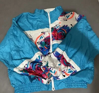 Vintage 80’s Windbreaker Women’s Size Medium Full Zipper • $25.95