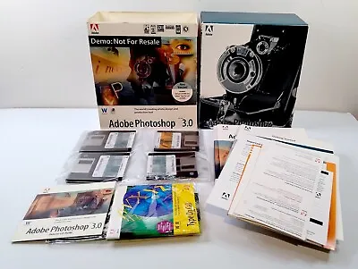 Adobe Photoshop 3.0 WINDOWS BIG BOX (1994) 3.5  Disks & CD ROM- 100% Complete • $299