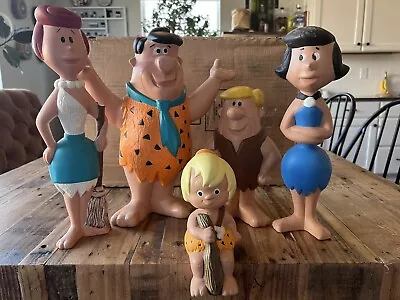 Vintage 70s Era Ceramic Fred Barney Wilma Betty Bamm Bamm Flintstone 12'' • $100