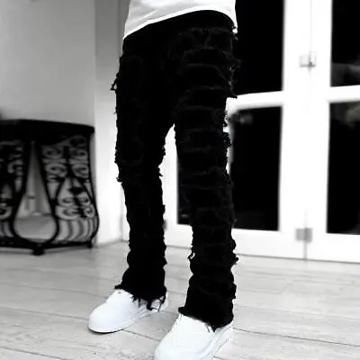 Men Jeans Pants Streetwise Stretch Skinny Denim Straight Long Stacked Slim • $39.99