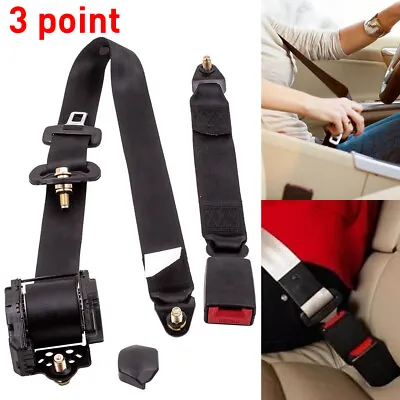 Universal Retractable 3 Point Safety Seat Belt Car Vehicle Safety Seat Lap Belt • $35.61