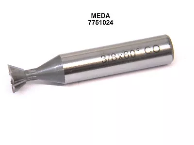 New Meda Dovetail Cutter 3/8  Oversized X 60° HSCO Cobalt China 7751024 • $24.95