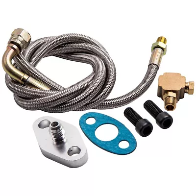 90 Degree  Turbo Oil Feed Line Kit T3 T4 T60 T61 T70 1/8 PNT 90 Degree 41  -4AN • $15.80