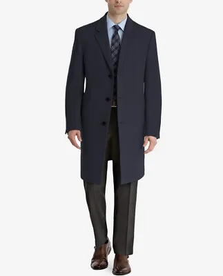 $495 Lauren Ralph Lauren Men's Navy  Wool/Cashmere Italian Fabric Overcoat 40R • $115