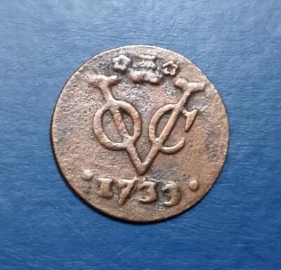 1733 Dutch Netherlands Colonial Voc Duit New York Penny Zeeland Grade Coin_b36 • $15