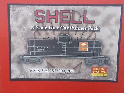 Micro Trains~ Shell Oil 39' Tanker Car ~four Car Runner Pack~n Scale • $110