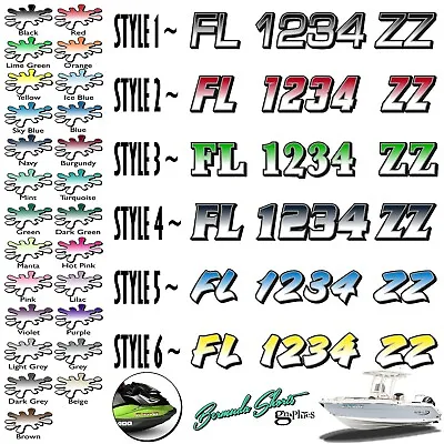 Boat Registration Numbers & Letters 2 Pack 3  X 15  Boat & Jetski Stickers X2GR • $14.97