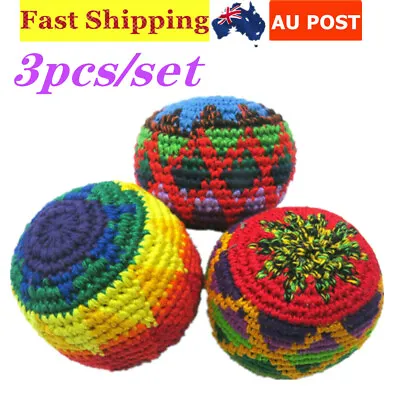 3Pcs Juggling Balls Set Ball Bag Handmade Hacky Sacks Kids Toy Classic Bean Bag  • $21.28