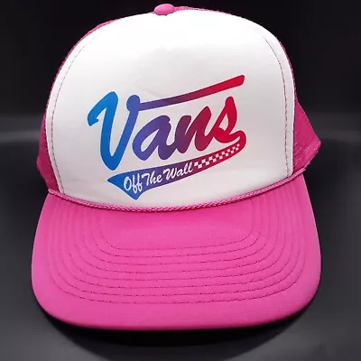 OTTO Vans Off The Walls Foam Mesh Snapback Trucker Hat Cap Pink OS Adjustable • £19.27