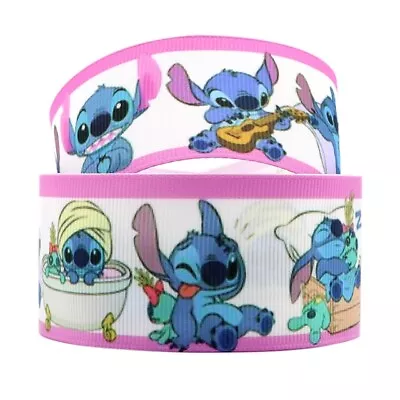 Lilo Stitch Dog Grosgrain Ribbon 16/22/38mm Wide 1m 2m 5m Lengths Bath Lilac • £1.90