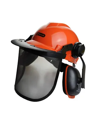 £18.75 • Buy Chainsaw Brushcutter Safety Helmet Complete With Metal Mesh Full Visor