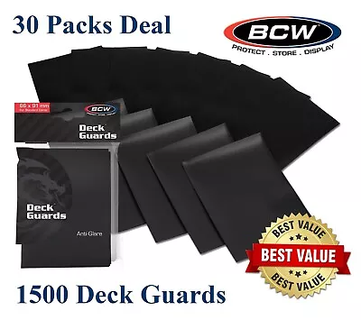 1500 Matte Black MTG BCW Deck Guards CCG Pokemon Gaming Card Sleeves 30 New Pack • $53