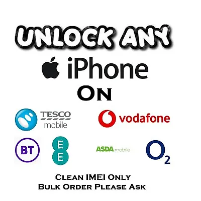 IPhone EE Vodafone O2 Tesco Unlocking Code IPhone 6 7 8 X XR XS 11 12 Pro Max • £7.50