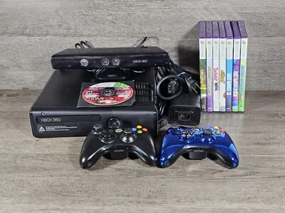 $99 • Buy Microsoft XBOX 360 S Slim 1439 Black Console Bundle W/ 8 Games 2 Controllers 