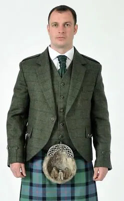 £249 • Buy Green Tweed Loden Crag Argyll Kilt Jacket & Vest Waistcoat 100% Wool  - £249