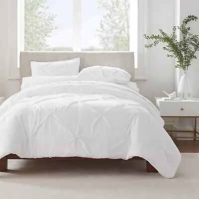 SERTA Simply Clean Ultra Soft 2 Piece Hypoallergenic Stain Resistant Pleated ... • $34.88