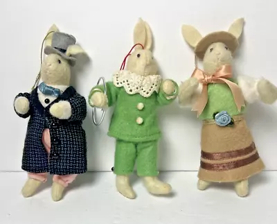 THREE Bunny Rabbits Midwest Cannon Falls Felt Easter Spring Ornaments 6  • $69.95