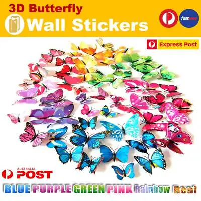 $3.99 • Buy 3D Butterfly Wall Art Decal Removable Sticker Kids Nursery Xmas Decoration New
