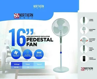 £39.99 • Buy 16  Pedestal Oscillating Standing Cooling Fan Cool Air Remote Control With Timer