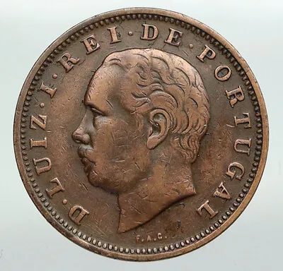 $90.80 • Buy 1883 PORTUGAL King Luis Luiz I Antique VINTAGE 20 Reis Portuguese Coin I91896