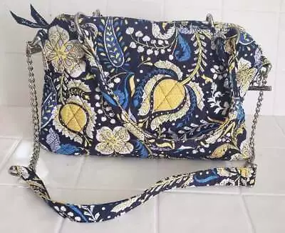 Vera Bradley Ellie Blue Gold Elephants Paisley Chain Strap Convertible Hand Shou • $36.75