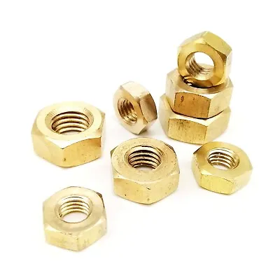 5/100pcs M1M1.2M1.4M1.6M2M2.5M3M4M5M6M8M10M12 Solid Brass Copper Hex Hexagon Nut • $1.04