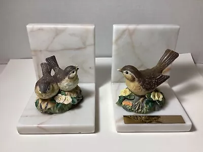 Sparrows Marble Bird Bookends Religious ‘His Eye Is On The Sparrow… • $26.10