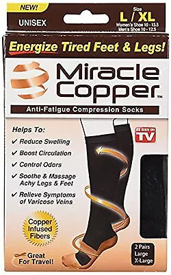 Miracle Copper Socks (Extra Firm) By Ontel (Large/Extra Large 2 Pairs) • $19.62