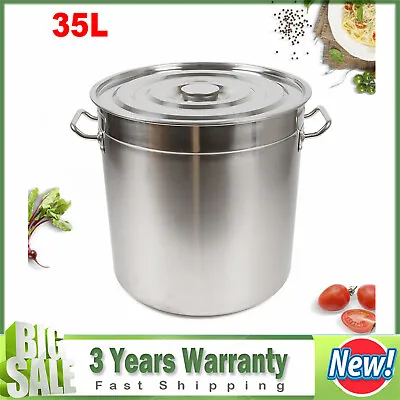 £47 • Buy 35L Large Deep Cooking Stock Pot Stainless Steel 201 With Lid - CATERING NEW