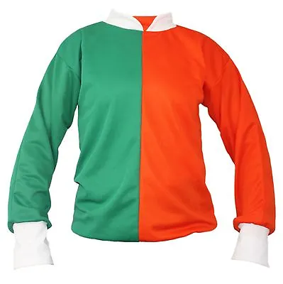 Adults Orange & Green Jockey Shirt St Patricks Day Horse Racing Fancy Dress • £12.95