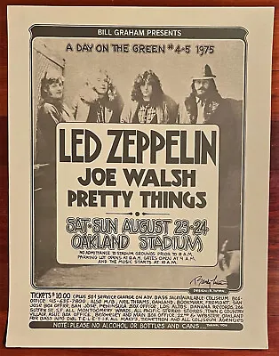 Led Zeppelin Oakland Stadium August 1975 Poster Signed By Artist Randy Tuten • $500