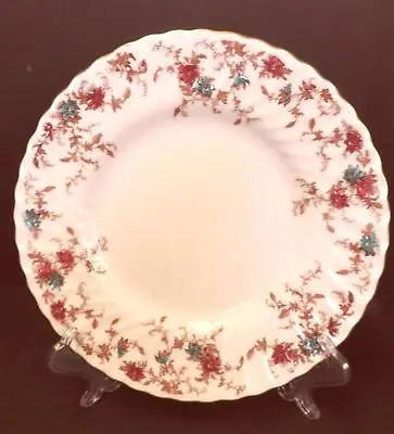 Minton Ancestral Rust Rose & Teal Round Platter Chop Plate - Wreath Backstamp • $31.49