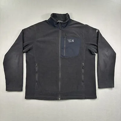 Mountain Hardwear Jacket Mens XL Strecker Lite Fleece Black Full Zip Outdoor • $49.99